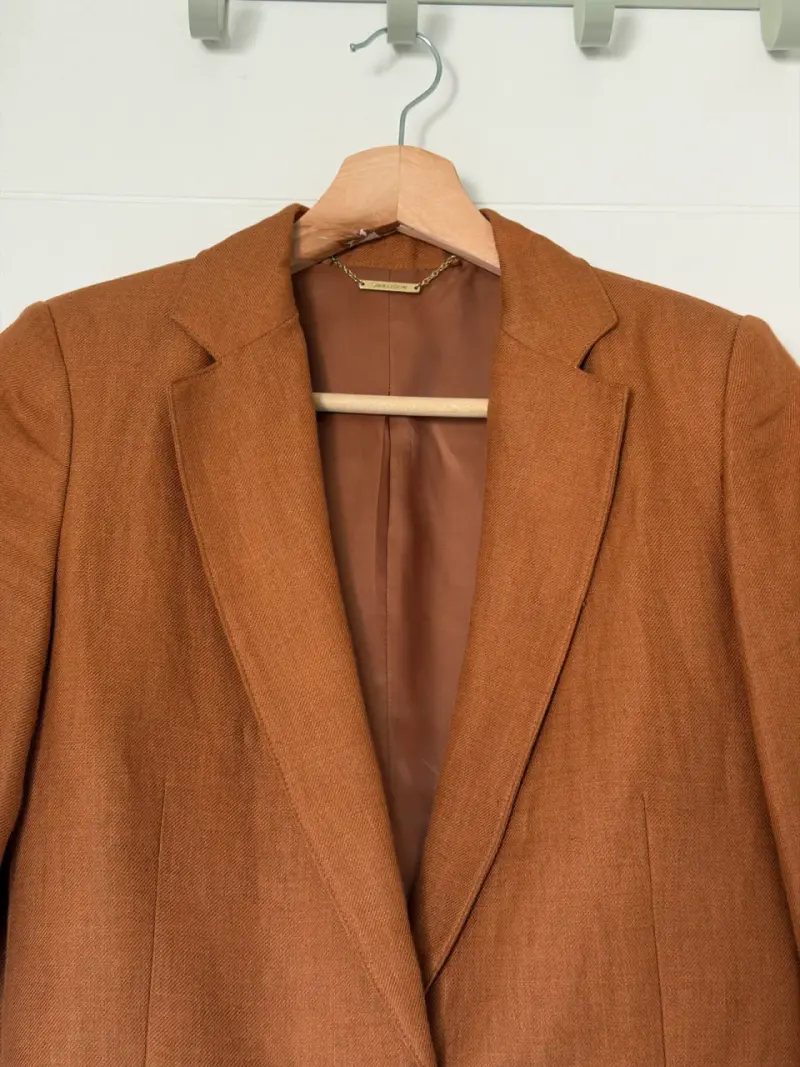 Blazer de lino marrón Saville Row - 3