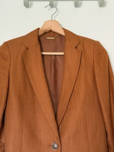 Blazer de lino marrón Saville Row - miniatura 4
