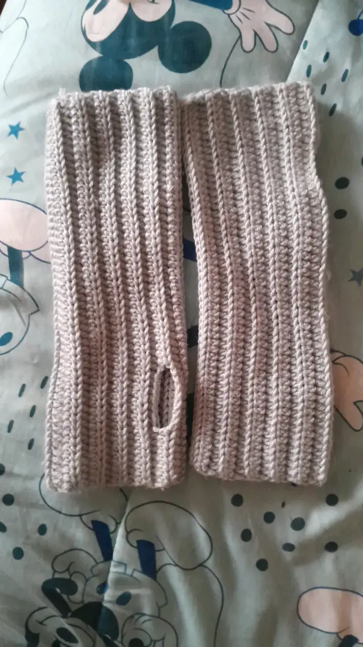 Guantes tejidos sin dedos color beige - 1