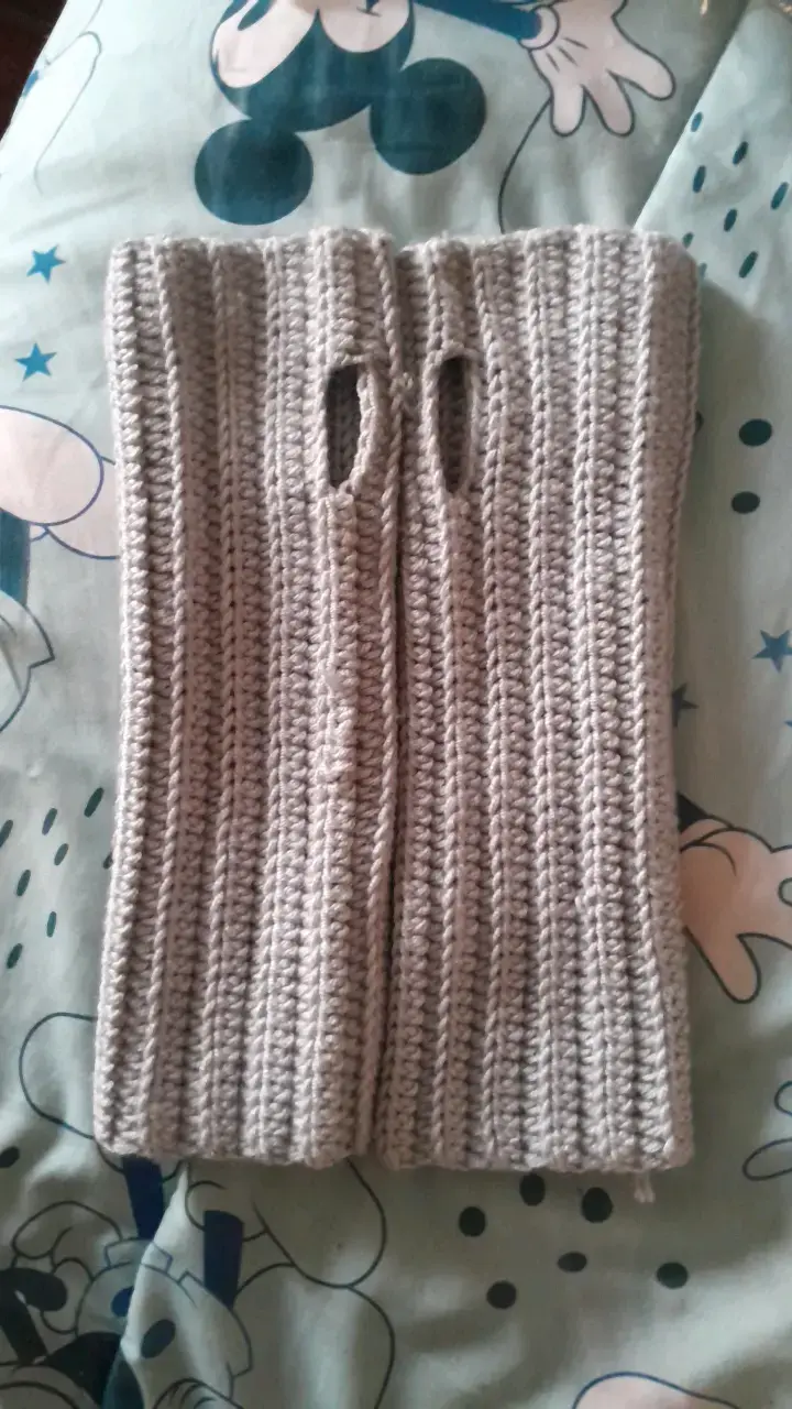 Guantes tejidos sin dedos color beige - 2