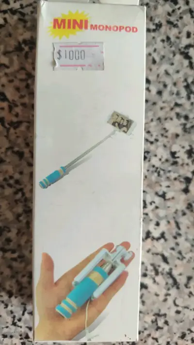 Mini Monopod para Selfies Azul Compacto - miniatura 1