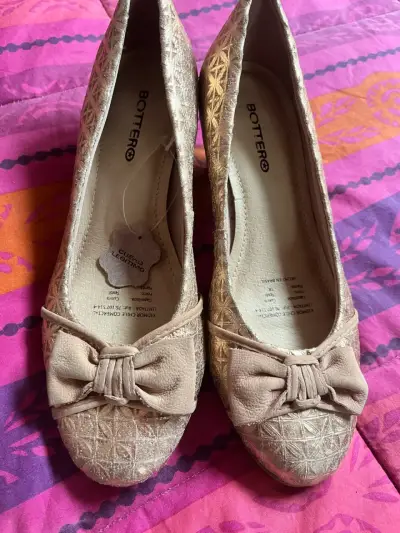 Zapatos de tacón Bottero dorados con lazo - miniatura 4