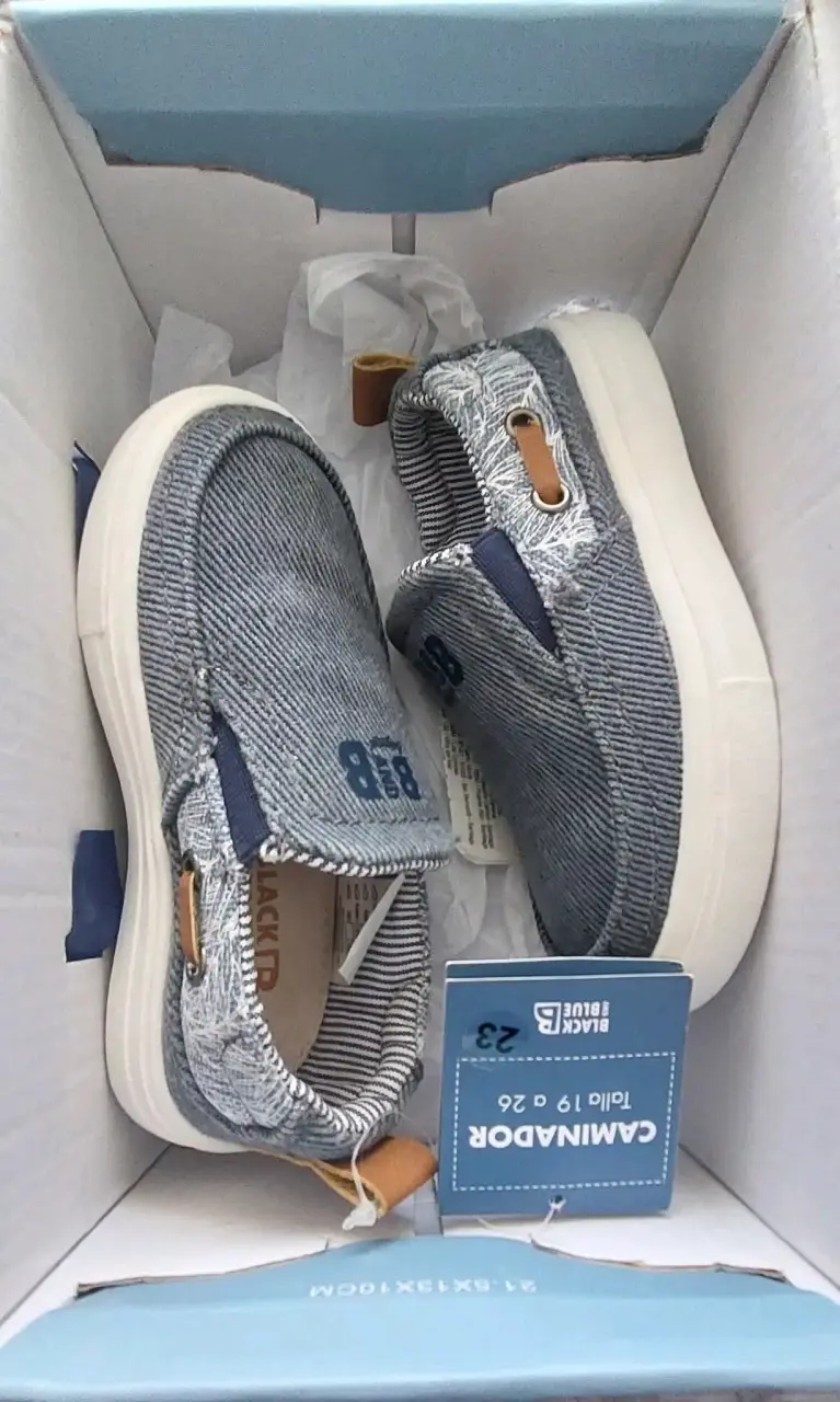 Zapatillas de lona para niños Black Blue talla 23 - 1