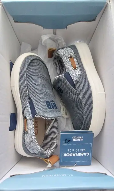 Zapatillas de lona para niños Black Blue talla 23 - miniatura 1