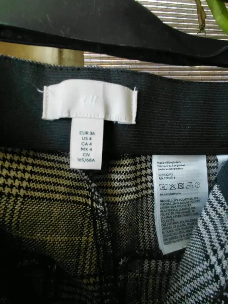 Pantalones de vestir a cuadros gris para mujer - 6