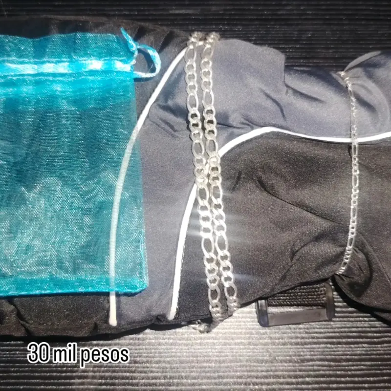 Cadena de plata más pulsera con bolsa de regalo