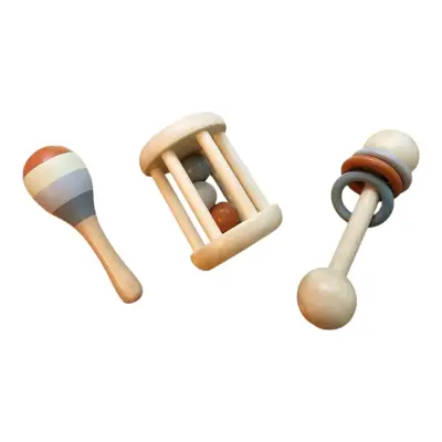 Set de juguetes sonajeros de madera para bebé - miniatura 2