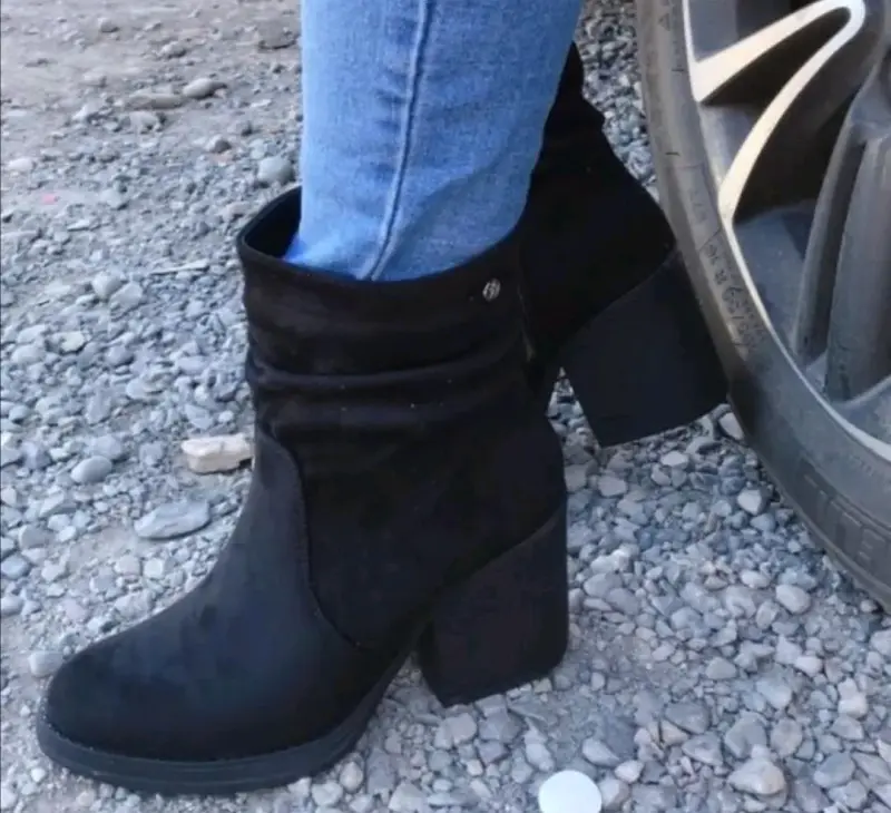 Botines negros de tacón alto para mujer - 2