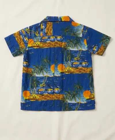 Camisa hawaiana azul con estampado tropical - miniatura 2