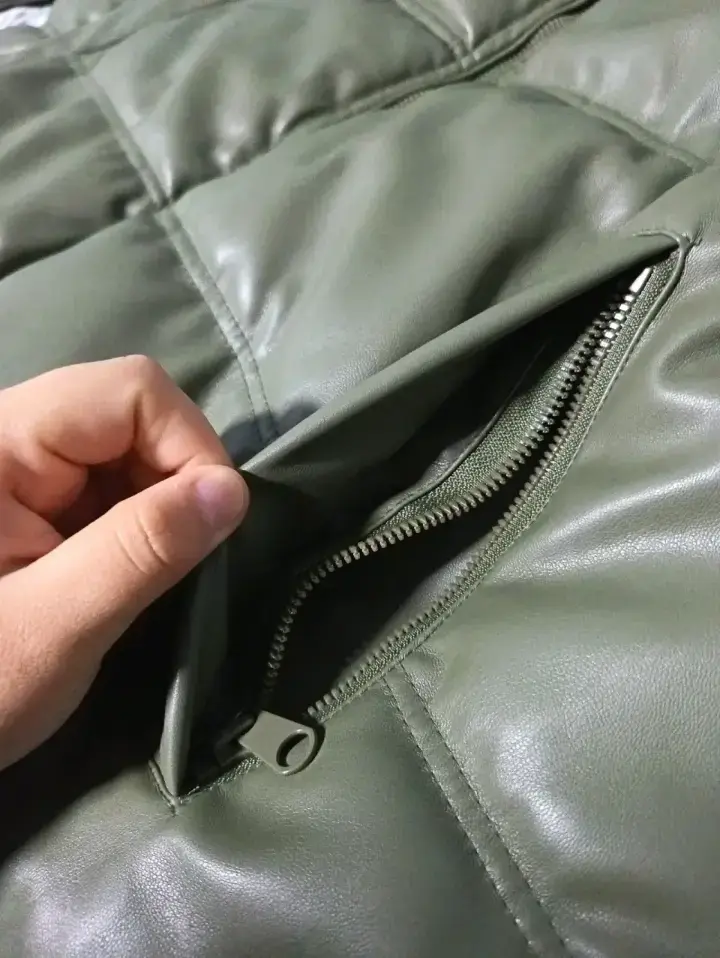 Chaqueta acolchada verde con capucha talla XL - 4