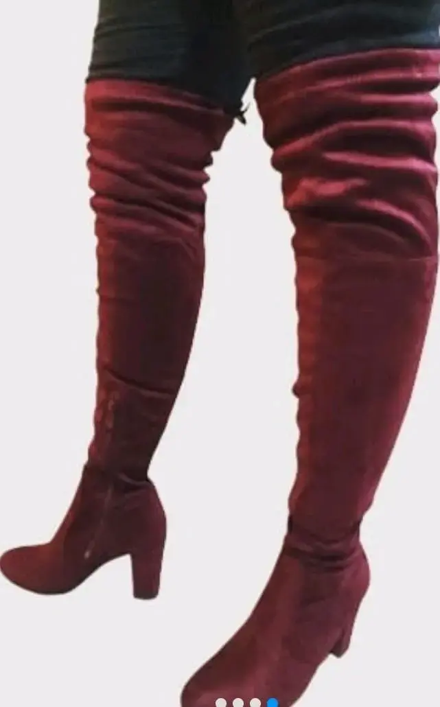 Botas largas rojas de tacón alto - 1