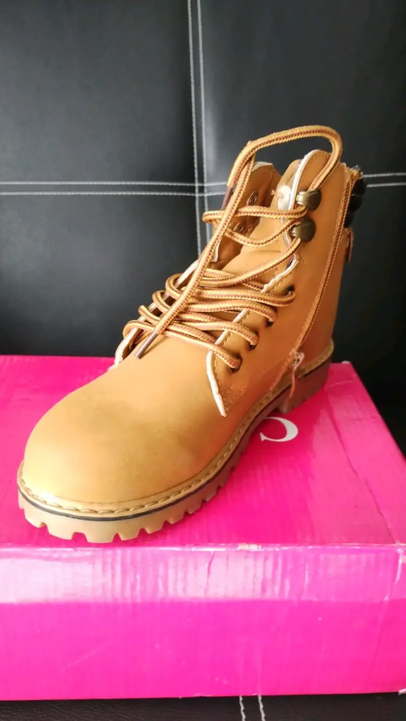Botas de niñas rosadas con cordones - 4