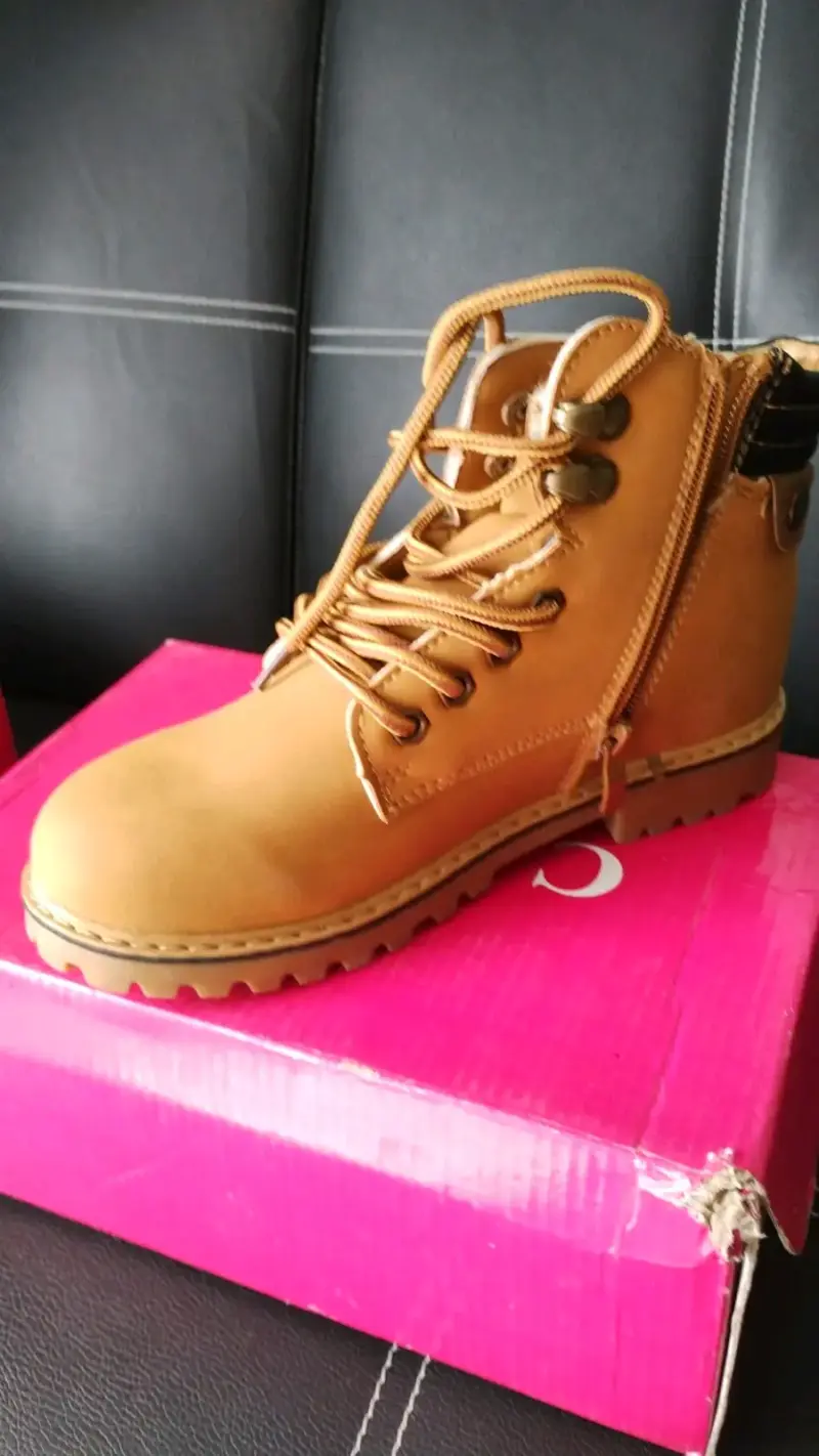 Botas de niñas rosadas con cordones - 5