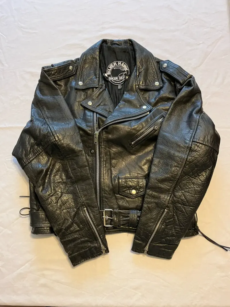 Chaqueta de cuero negra Silver Hawk - 1
