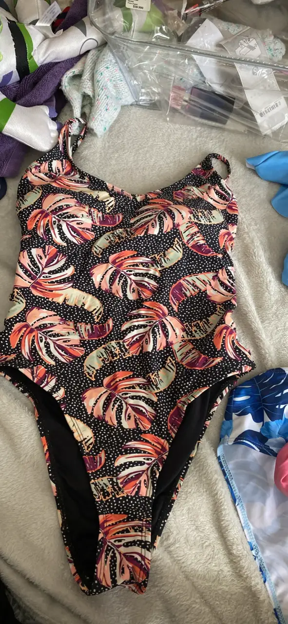 Traje de baño entero con estampado, tropical - 2