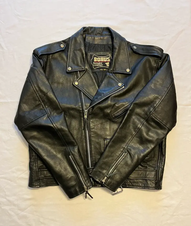 Chaqueta de cuero negra Bonus para hombre - 1