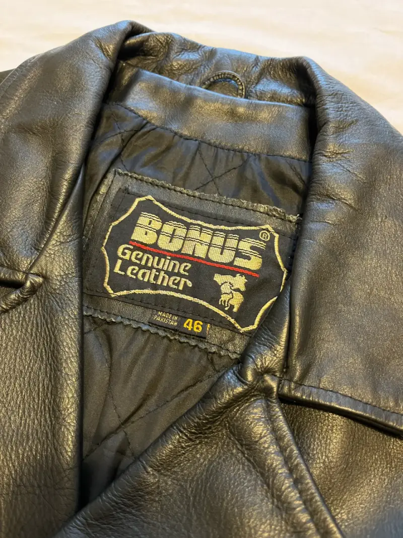 Chaqueta de cuero negra Bonus para hombre - 2