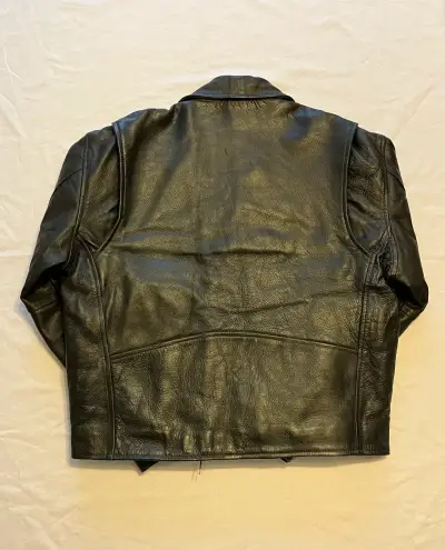 Chaqueta de cuero negra Bonus para hombre - miniatura 4