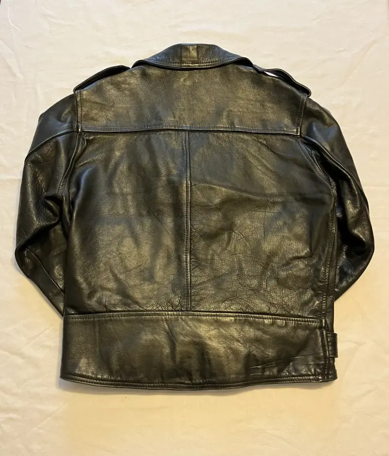 Chaqueta de cuero negra estilo motociclista - 3