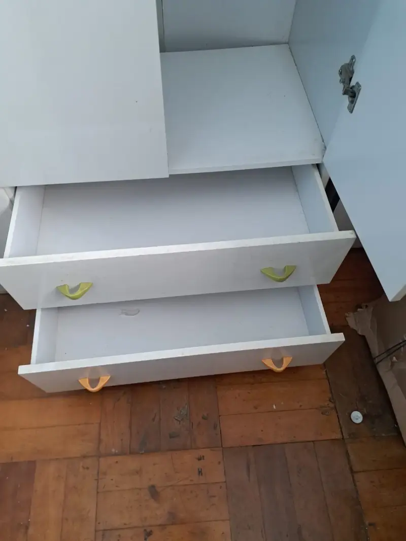 Ropero blanco con estantes y cajones para dormitorio - 5
