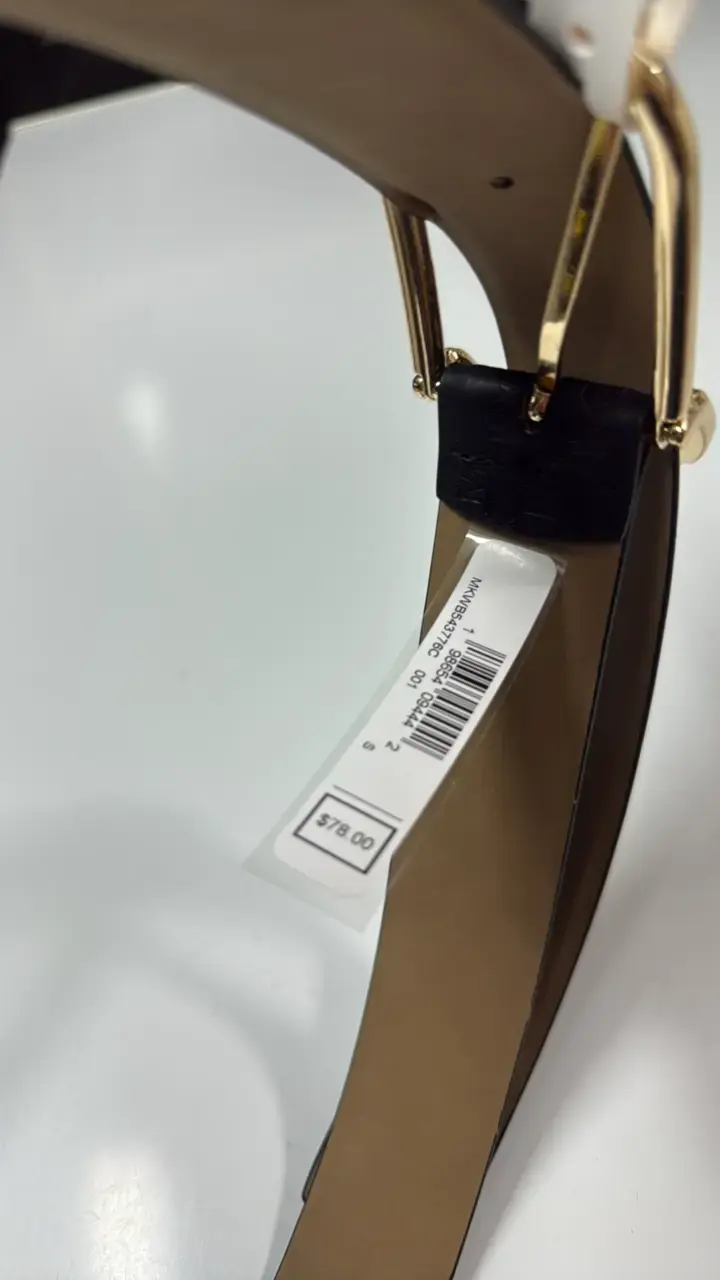 Cinturón de cuero negro Michael Kors hebilla do - 4