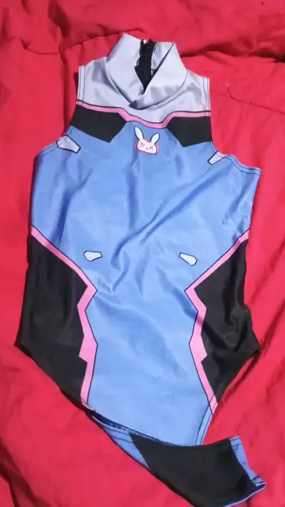Disfraz de cosplay D.Va azul y negro - miniatura 1