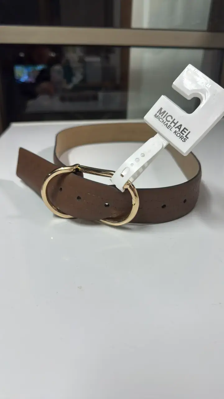 Cinturón de cuero marrón Michael Kors hebilla d - 1