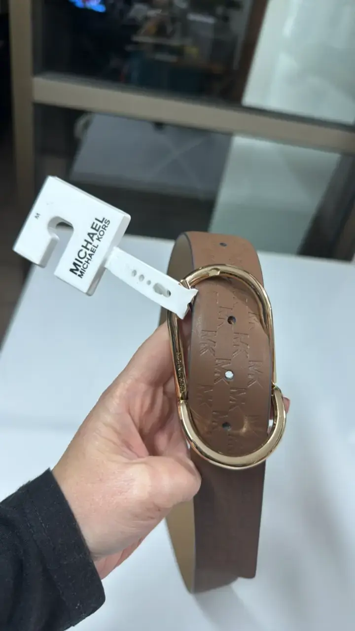 Cinturón de cuero marrón Michael Kors hebilla d - 2
