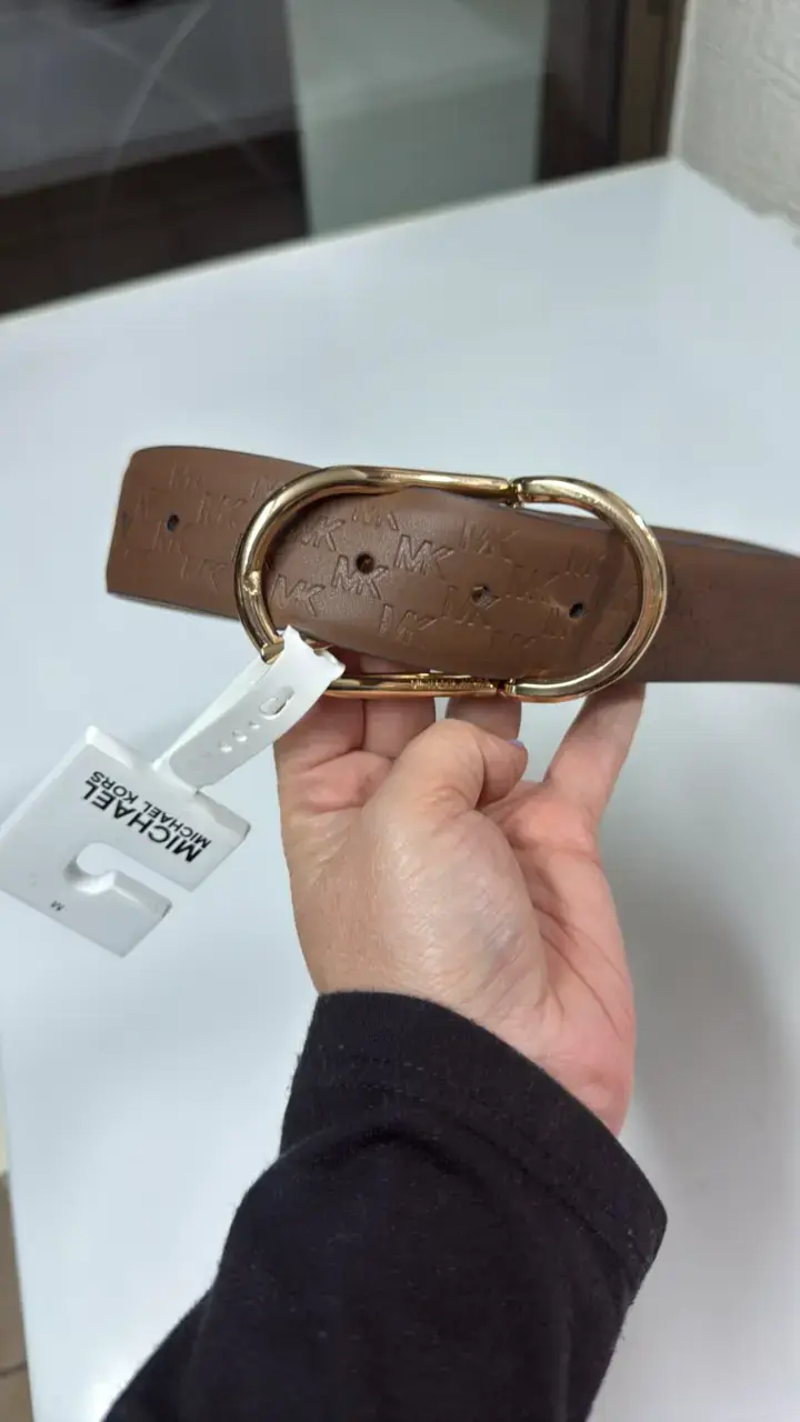 Cinturón de cuero marrón Michael Kors hebilla d - 3
