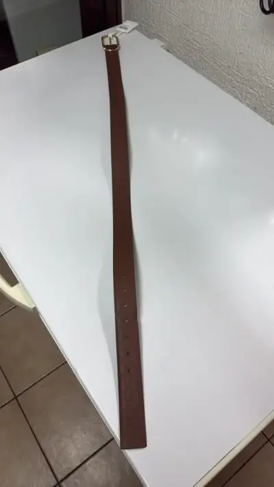 Cinturón de cuero marrón Michael Kors hebilla d - miniatura 4