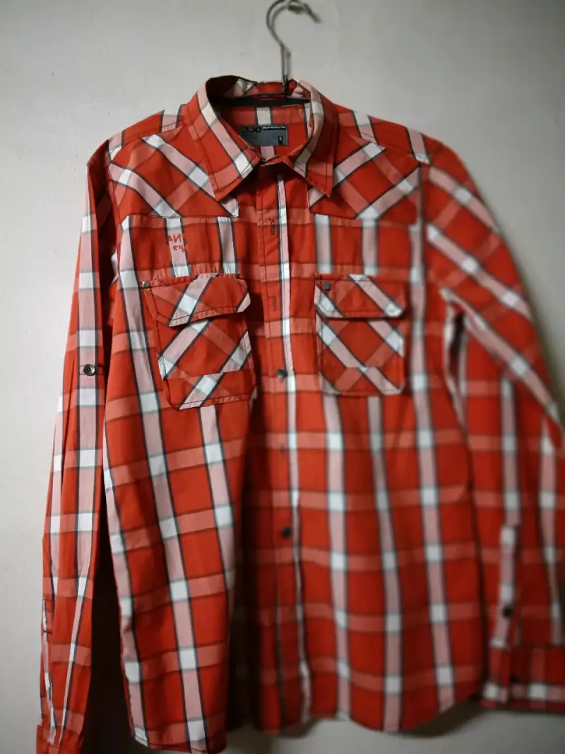 Camisa a cuadros roja para hombre - 1