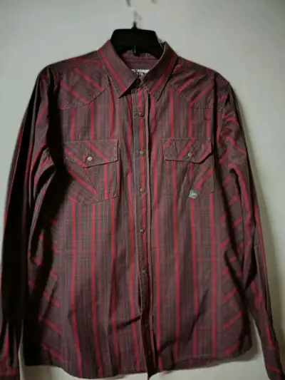 Camisa a cuadros roja para hombre - miniatura 2