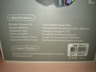 Auriculares inalámbricos con orejas de gato y luces LED - miniatura 3