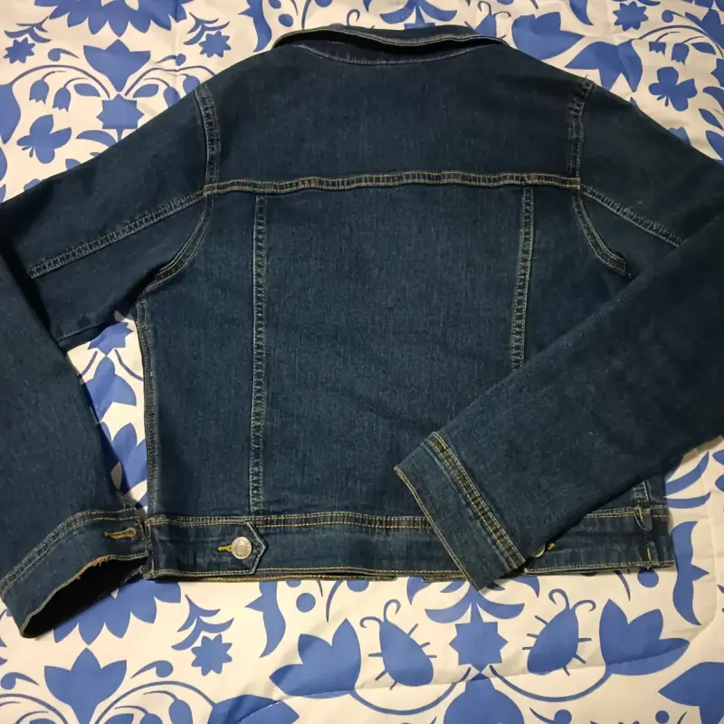 Chaqueta de mezclilla azul para mujer - 2