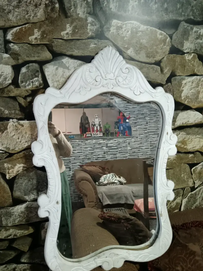 Espejo decorativo blanco estilo vintage - 1