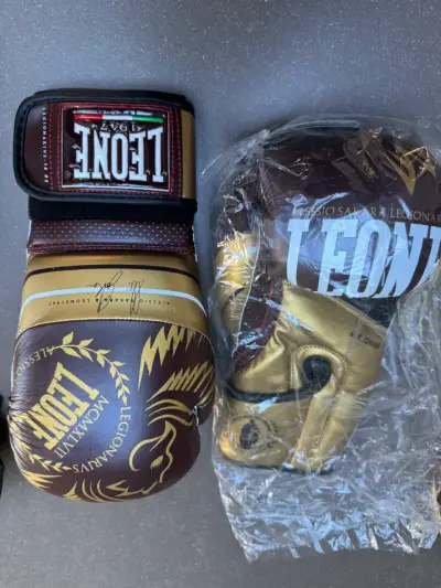 Guantes de Boxeo Leone Marrón y Dorado - miniatura 1