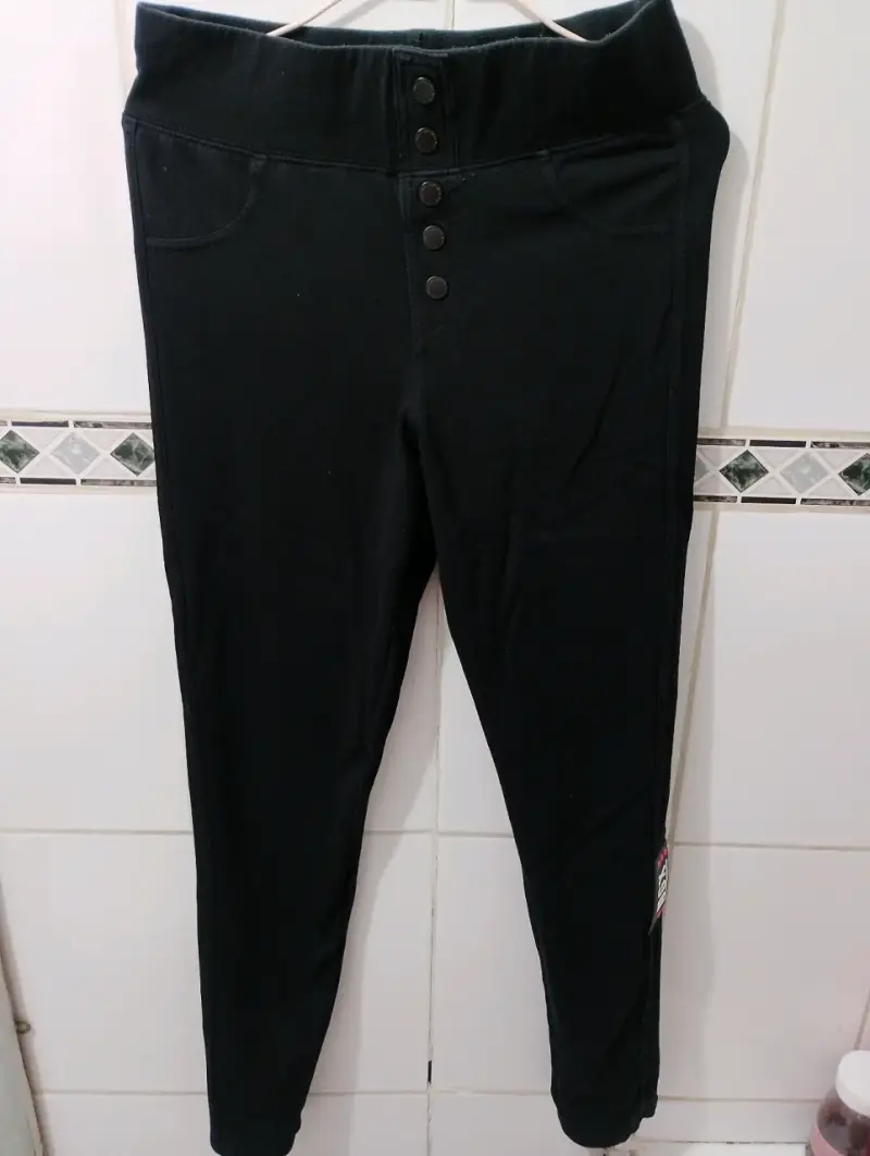 Pantalones negros NGX de algodón y elastano - 4