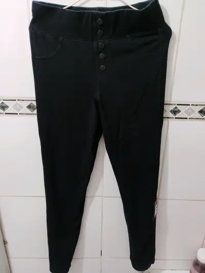 Pantalones negros NGX de algodón y elastano - miniatura 4