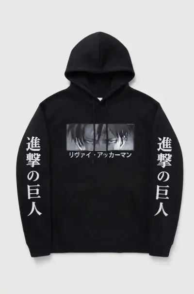 Polerón negro con diseño de  Shingeki no Kyojin - miniatura 1