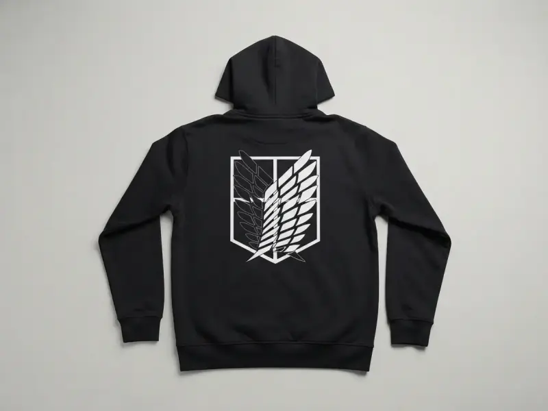 Polerón negro con diseño de Shingeki no Kyojin - 2