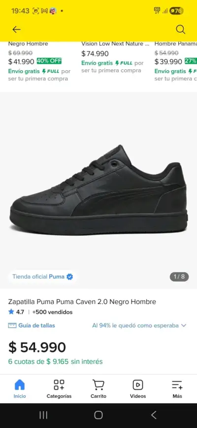 Zapatillas negras Puma Caven 2.0 para hombre - miniatura 3