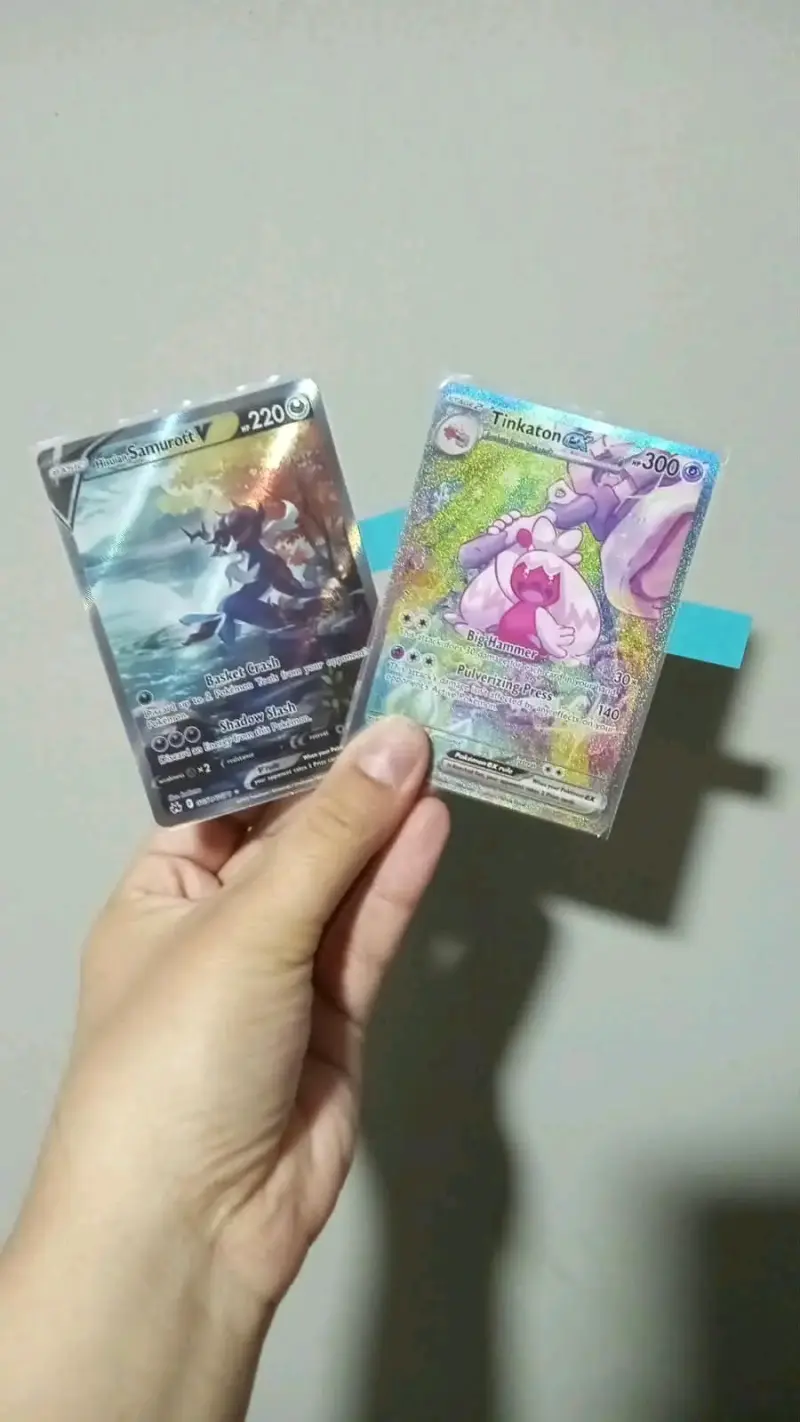 Cartas Pokémon Hisuian Samurott V y Tinkaton EX - 1