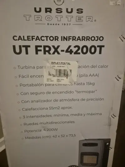 Calefactor infrarrojo Ursus Trotter UT FRX-4200T - miniatura 3