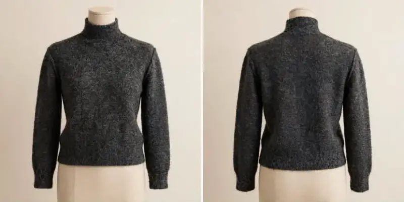 Suéter de lana gris para mujer - 2