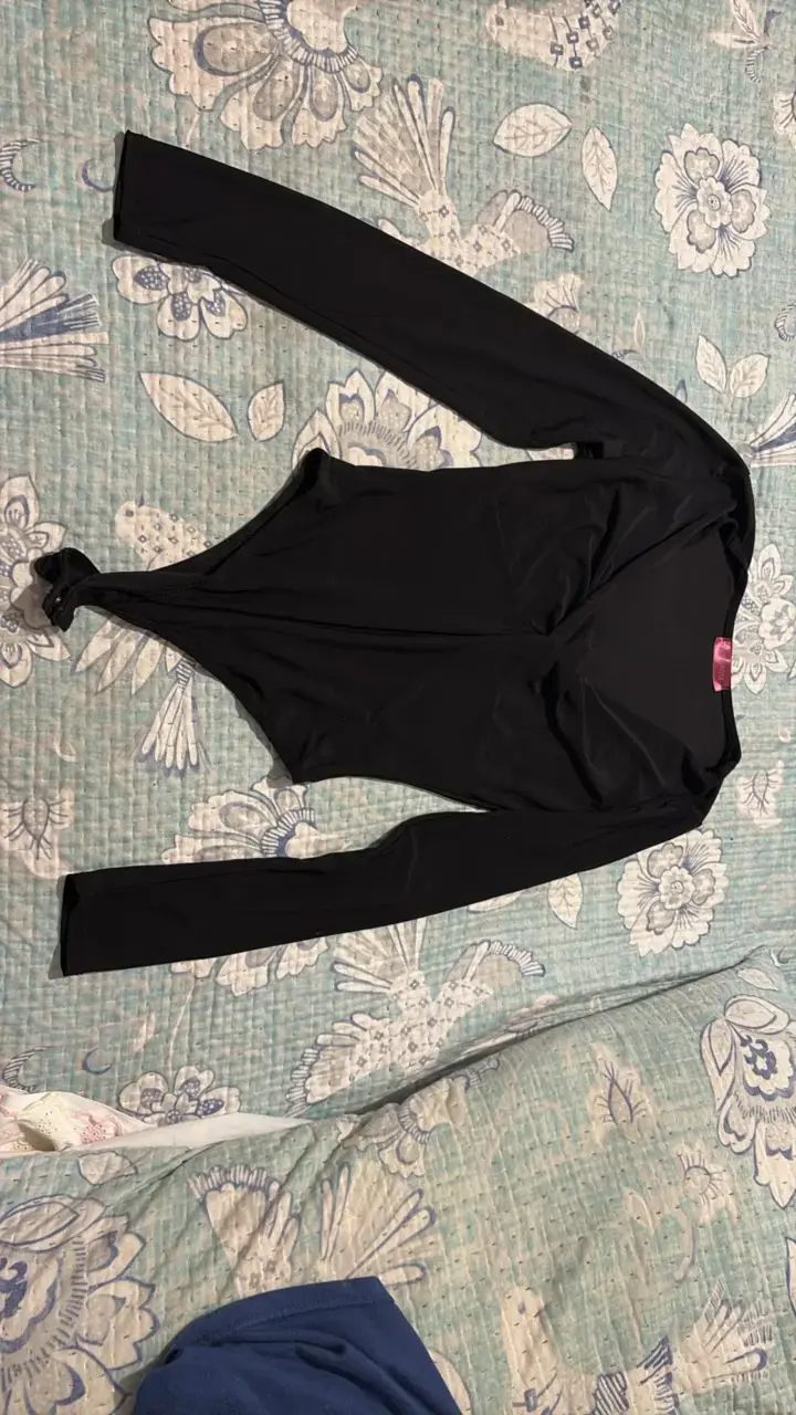 Body negro de manga larga para mujer - 1