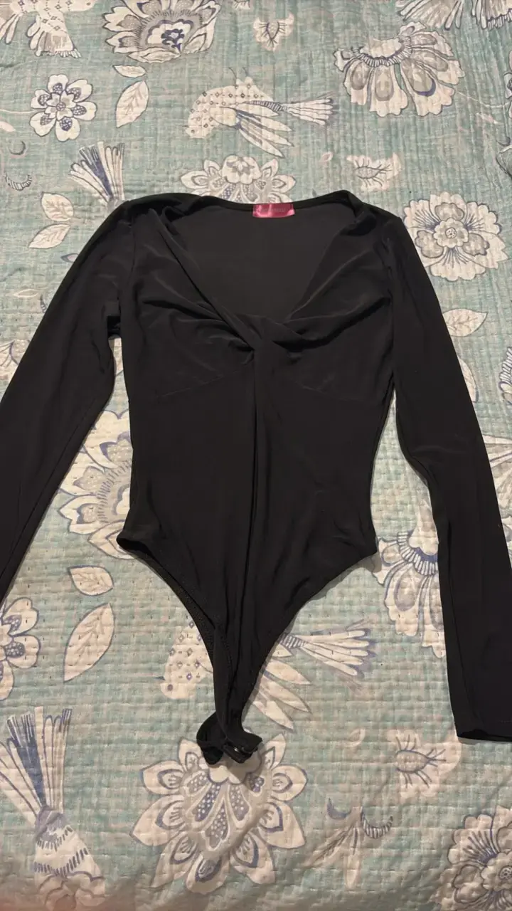 Body negro de manga larga para mujer - 2