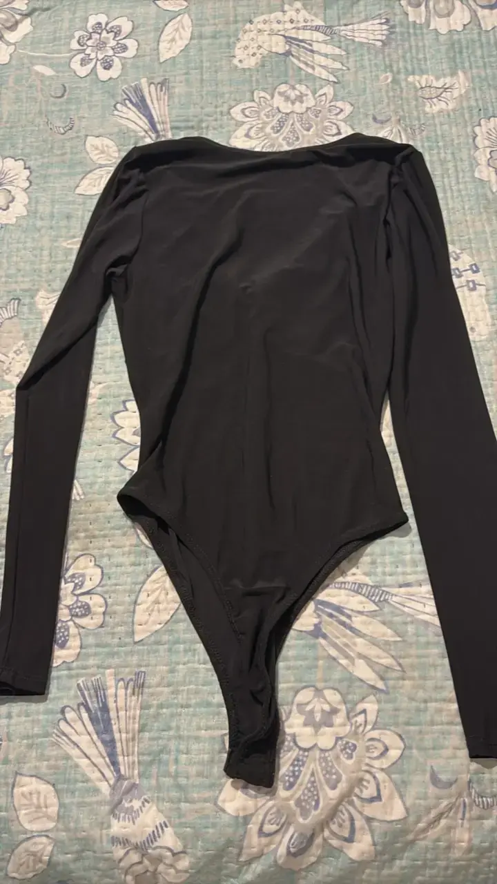Body negro de manga larga para mujer - 3