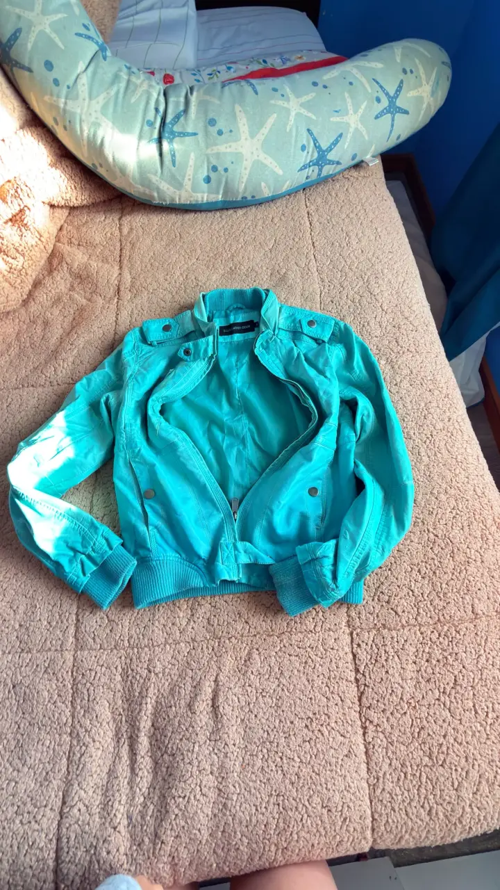 Chaqueta turquesa para mujer talla M - 1