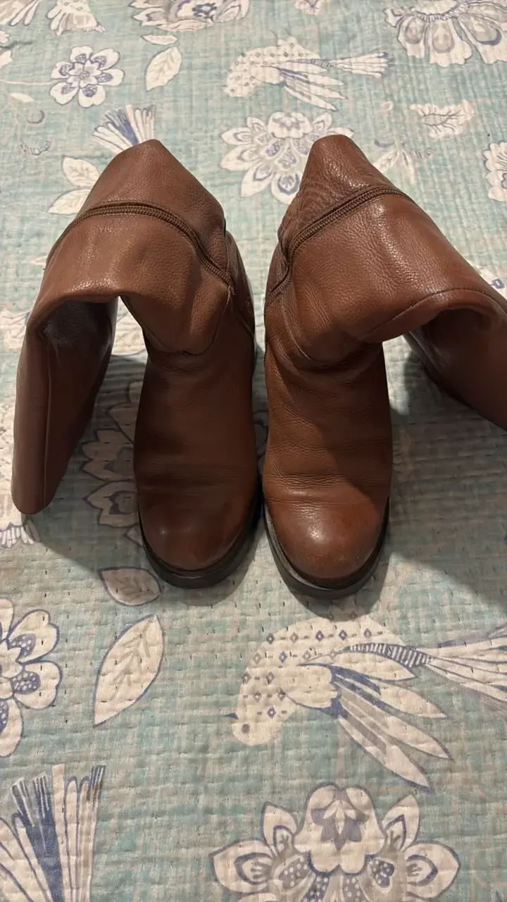 Botas de cuero marrón para mujer - 1