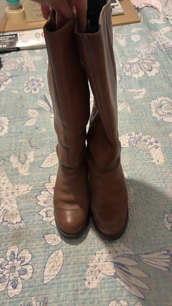Botas de cuero marrón para mujer - 2